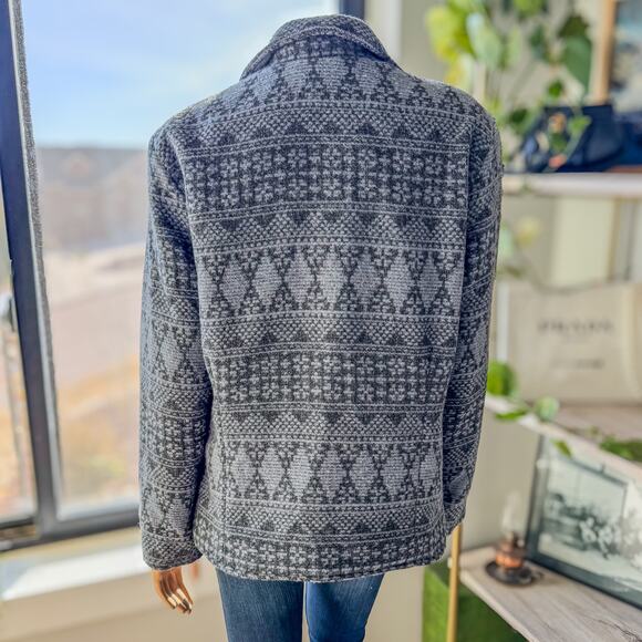 Vintage Woolrich Aztec Southwestern Two Toned Blue Button Up Coat, Women's XL - Picture 4 of 12